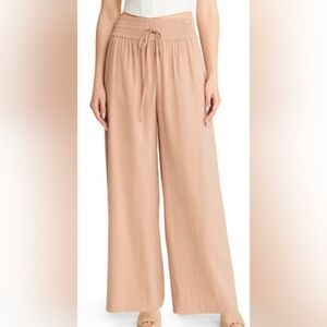 Wide Leg Drawstring Pants in tan